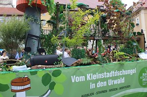 Feiernde Menschen bei einem Festumzug
