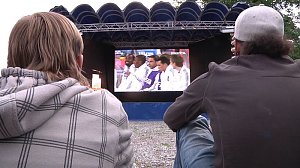 Fu&szlig;ballgucken auf dem Berg