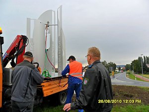 Pylone aufgesetzt