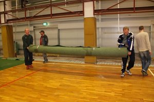 Arbeitseinsatz in der Halle