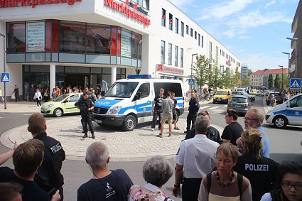 Bild: Die Polizei griff in der Kranichstra&szlig;e schnell ein