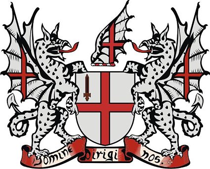 Bild: Drachen und Georgskreuz - das Londoner Wappen