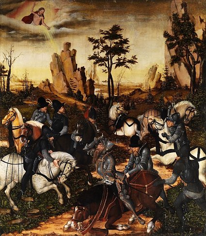 Bild: Die Bekehrung des Heiligen Paulus, gemalt von Lucas Cranach dem J&uuml;ngeren, 1547-49