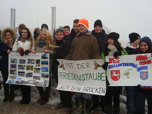 Zeitgeschichtliches Sch&uuml;lerprojekt auf dem Brocken (Foto: Regelschule Ellrich)