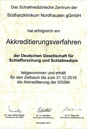 Urkunde (Foto: S&uuml;dharz Klinikum)