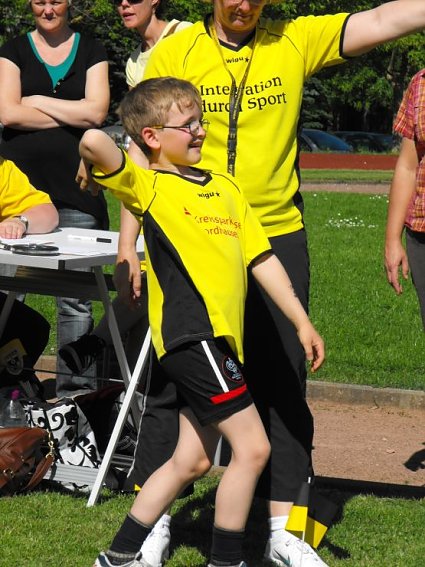 Bild: Kinder bei der Aktion "Integration durch gemeinsames Sporttreiben"