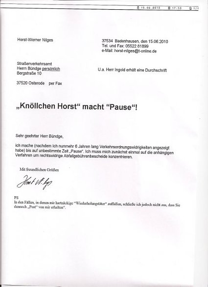 Bild: Offizielles Schreiben