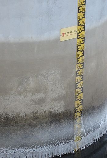 Bild: Stauziel 26,5m (Stauh&ouml;he &uuml;ber Grund) entspricht ca 1,2 Mio Kubikmeter