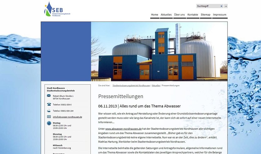 Screenshot der neuen Website (Foto: nnz)