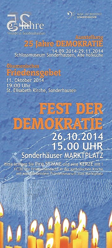 Fest der Demokratie am Sonntag (Foto: Stadt Sondershausen) Fest der Demokratie am Sonntag (Foto: Stadt Sondershausen)