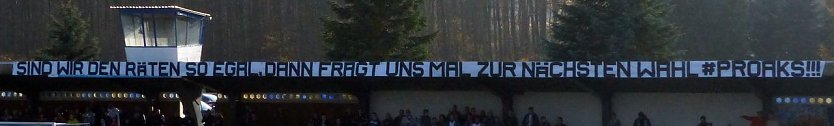 Banner im Albert-Kuntz-Sportpark am vergangenen Samstag (Foto: nnz)