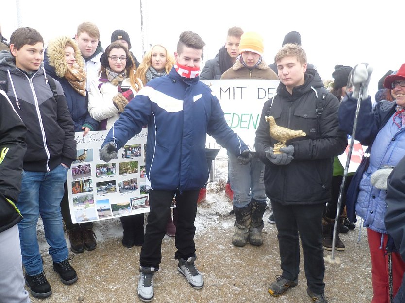 Zeitgeschichtliches Sch&uuml;lerprojekt auf dem Brocken (Foto: Regelschule Ellrich)