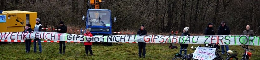 Protest gegen Probebohrungen (Foto: H. Michel)