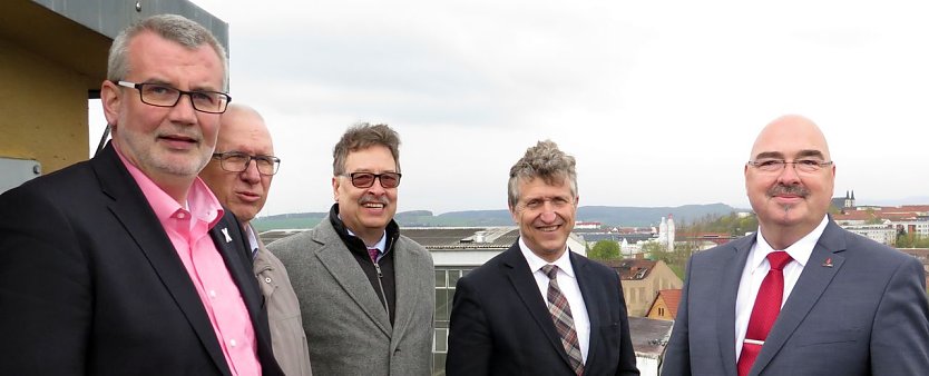 Von links: Stefan N&uuml;&szlig;le, Manfred G&ouml;sel, Michael John, Dr. Klaus Zeh und Robert Becke (Foto: nnz)