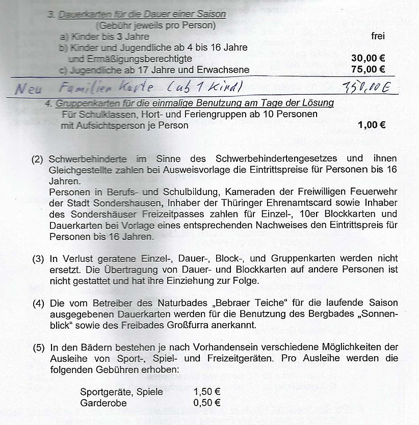 Neuer Familientarif beim Baden (Foto: Stadt Sondershausen)