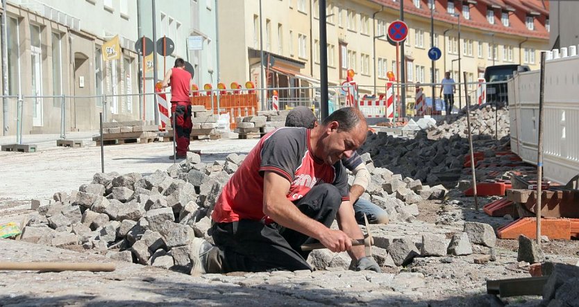 Hier wird gepflastert (Foto: P. Grabe|Stadtverwaltung Nordhausen)