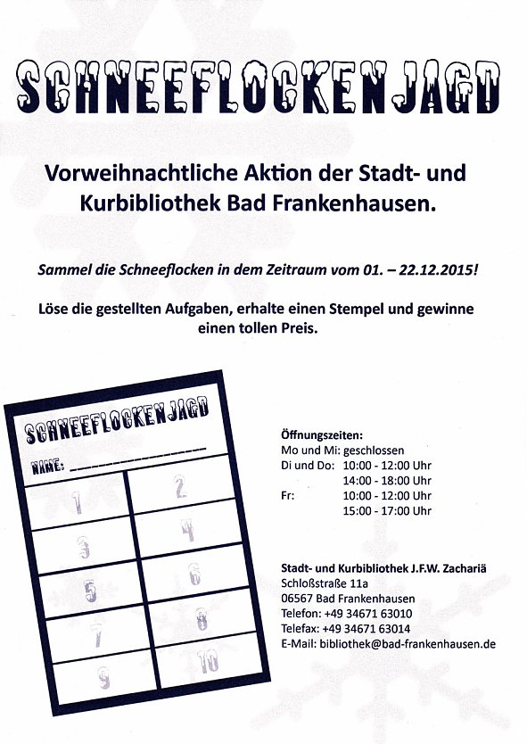 Schneeflockenjagd in Bad Frankenhausen (Foto: Stadt Bad Frankenhausen)
