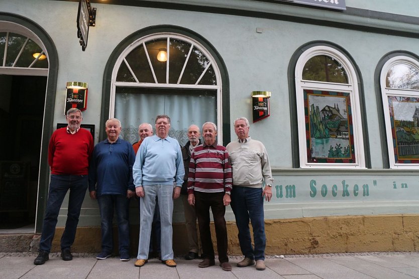 v.l.: Hansi Buchhardt, Peter Frank Fiedler, Wilfried Jacobssohn, Werner Siebert, Siegfried Schulze, Paul Wiederhold und Willi Krenzke (Foto: Angelo Glashagel)