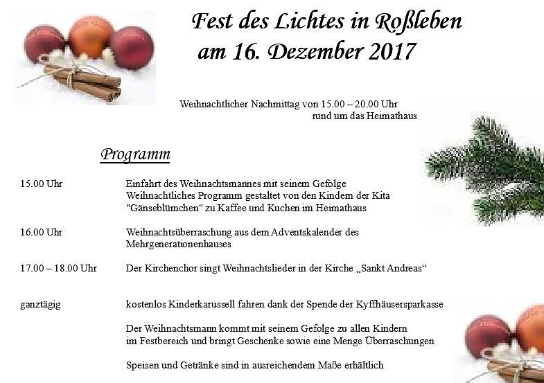 Wieder Fest des Lichtes (Foto: Stadt Roßleben) Wieder Fest des Lichtes (Foto: Stadt Roßleben)