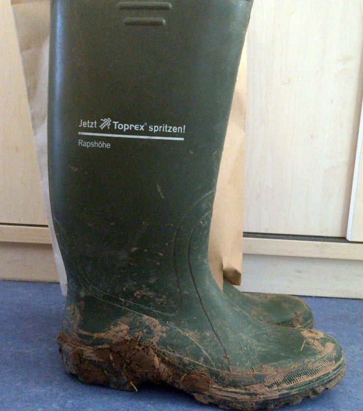 Wer vermisst seine Gummistiefel? (Foto: Polizei)