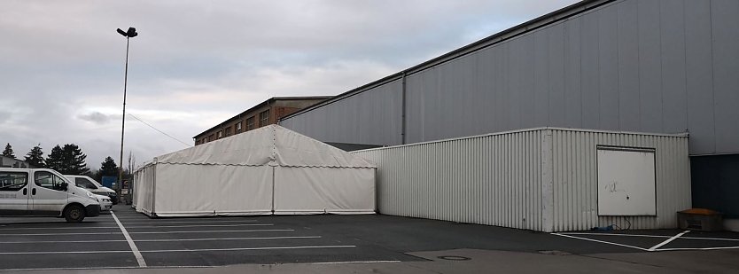 Ballspielhalle Nordhausen, hinterer Bereich (Foto: nnz)