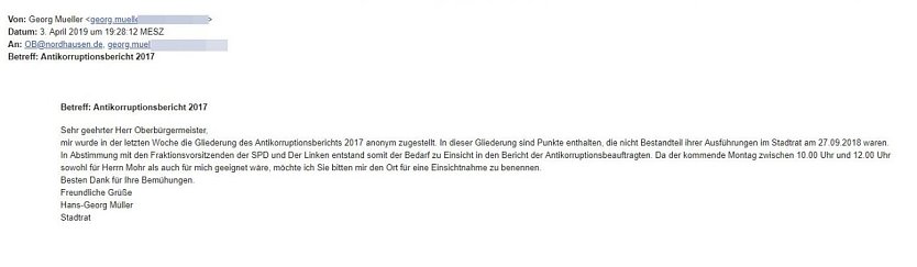 Scan der Mail  (Foto: nnz)