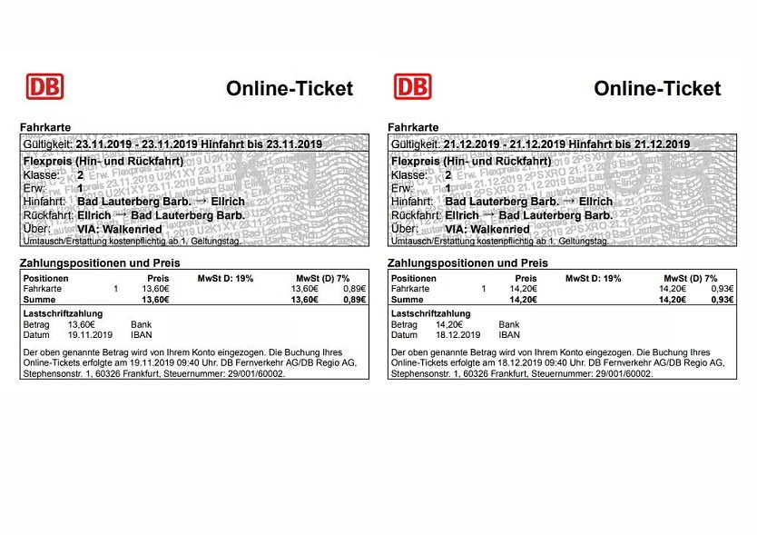 Bahnticket (Foto: B.Ballhause)