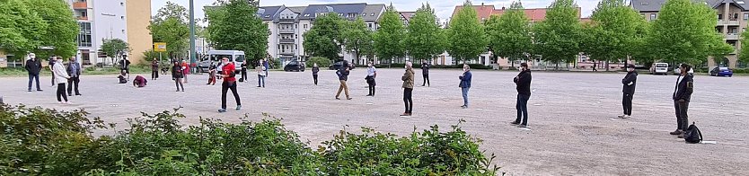 Demo auf dem August-Bebel-Platz (Foto: nnz)