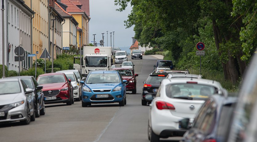 Stau als Verkehrsberuhigung in der Durchgangsstra&szlig;e? (Foto: AfD Nordhausen)