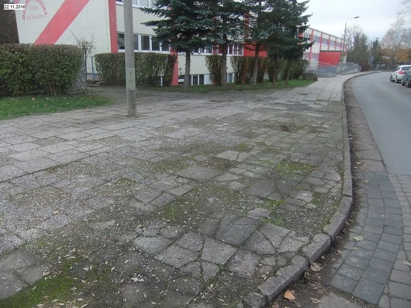 So sah es an der Schuhmannstra&szlig;e vor der Sanierung aus (Foto: Stadtverwaltung Nordhausen)