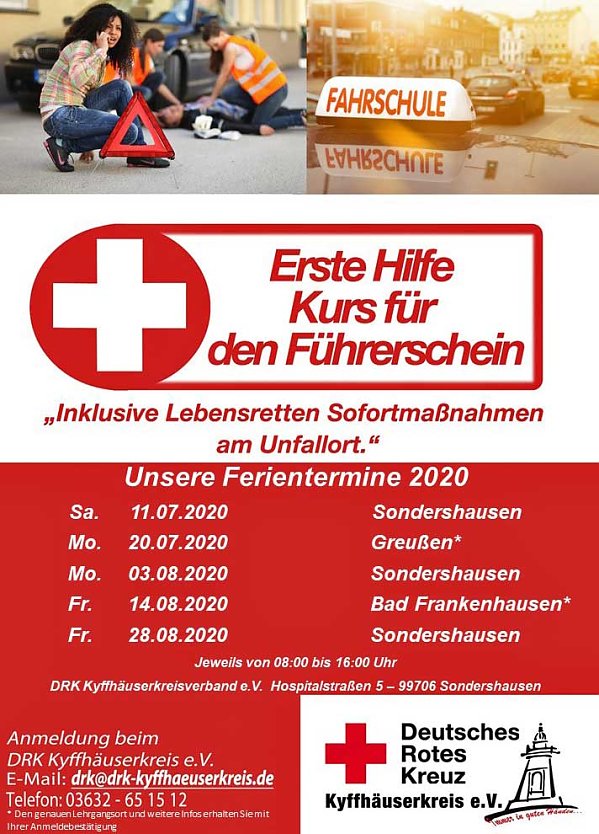 Erste Hilfe Kurse in den Ferien (Foto: DRK Kyffh&auml;userkreis)