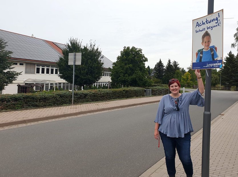 Plakataktion der Jungen Union zum Schulanfang (Foto: C.Schr&ouml;der)