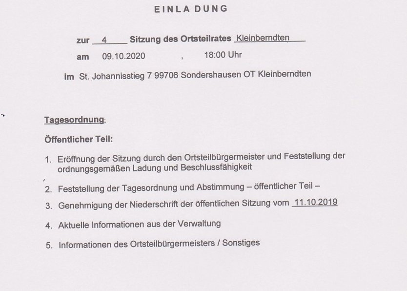 Ortsteilrat (Foto: Stadtverwaltung Sondershausen)