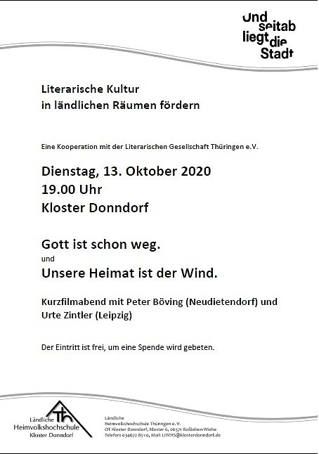 Literarische Kultur in ländlichen Räumen fördern (Foto: Kloster Donndorf) Literarische Kultur in ländlichen Räumen fördern (Foto: Kloster Donndorf)