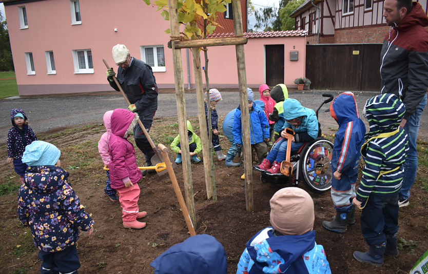 Die Kleinen Entdecker und ihr Baum (Foto: Beanke Juch) Die Kleinen Entdecker und ihr Baum (Foto: Beanke Juch)