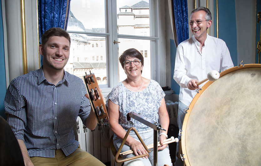 Dominik Reichl, Irina Kohl und Dr. Dan Suciu vom Loh-Orchester Sondershausen (Foto: Andr&aacute;s Dobi)