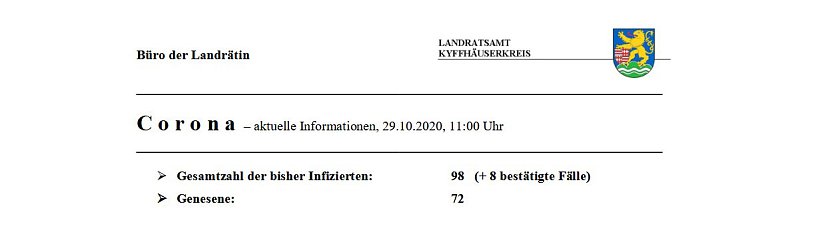 C o r o n a � aktuelle Informationen (Foto: Landratsamt Kyffh&auml;userkreis)