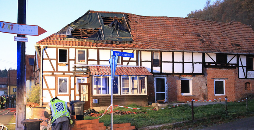 Geb&auml;udebrand in Rodishain (Foto: S. Dietzel)