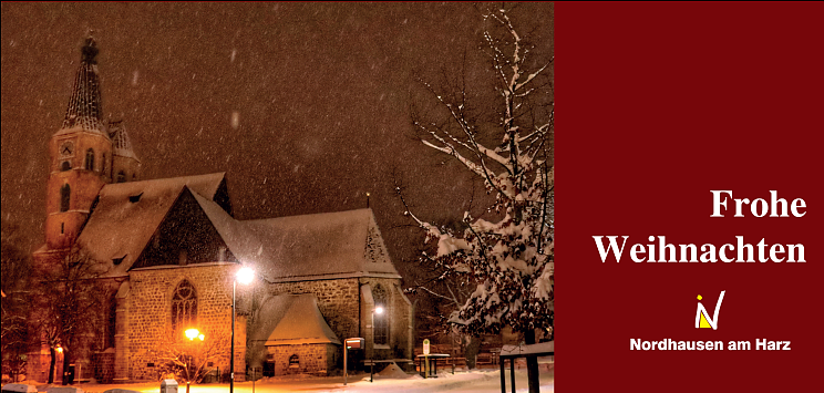 Weihnachtsgr&uuml;&szlig;e aus dem Rathaus (Foto: Stadtverwaltung Nordhausen)