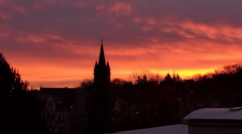 Bild: Sonnenaufgang &uuml;ber Sondershausen