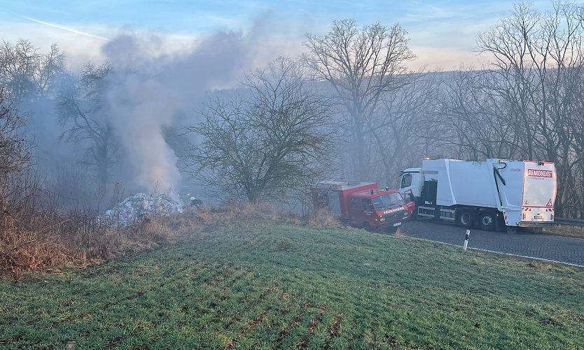 M&uuml;ll entz&uuml;ndete sich im Fahrzeug (Foto: N.Vonhof)