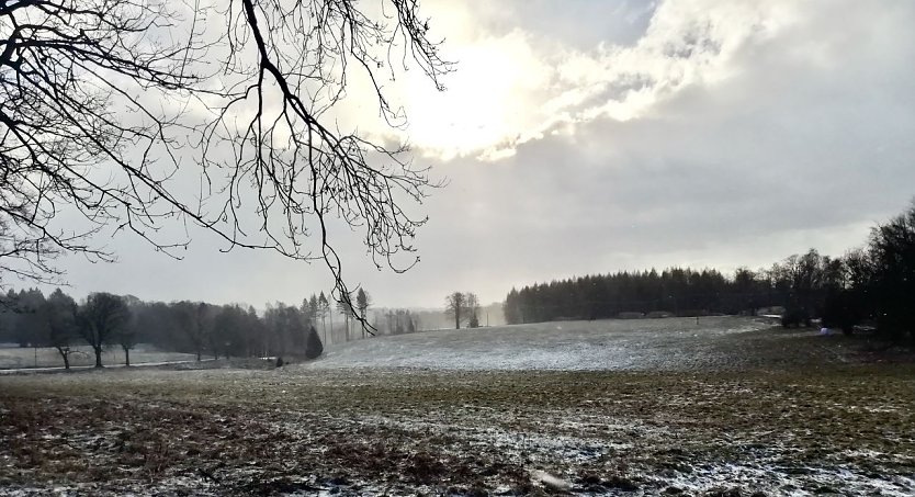 Bei null Grad, starkem Wind und Schneegriesel war Herr J&ouml;rgens aus Sophienhof heute morgen an der frischen Luft und hat dieses Bild mitgebracht (Foto: W. J&ouml;rgens)