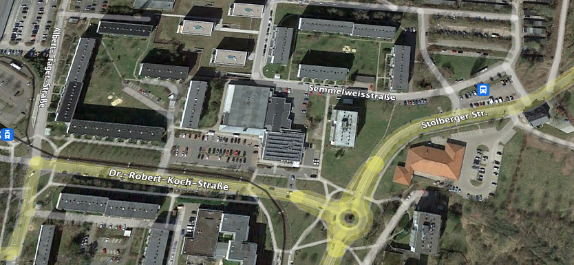 In Nordhausen Nord versucht ein zukunftsf&auml;higes Quartier zu erschaffen (Foto: Google Earth)