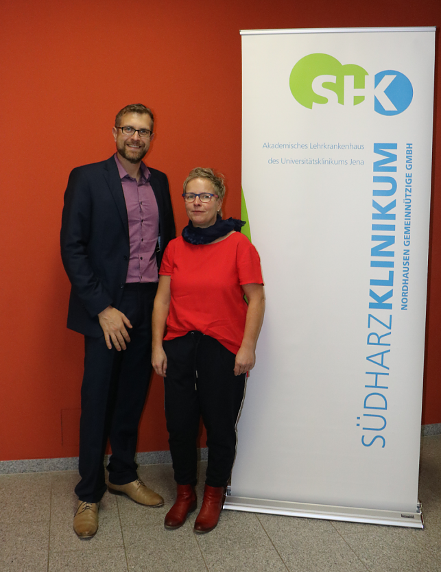 Mario Gie&szlig;ler und Mona Eisenschmidt (Foto: S&uuml;dharz-Klinikum)