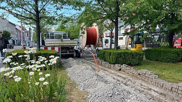 Breitbandausbau in der Bahnhofstra&szlig;e (Foto: Stadtverwaltung Nordhausen)