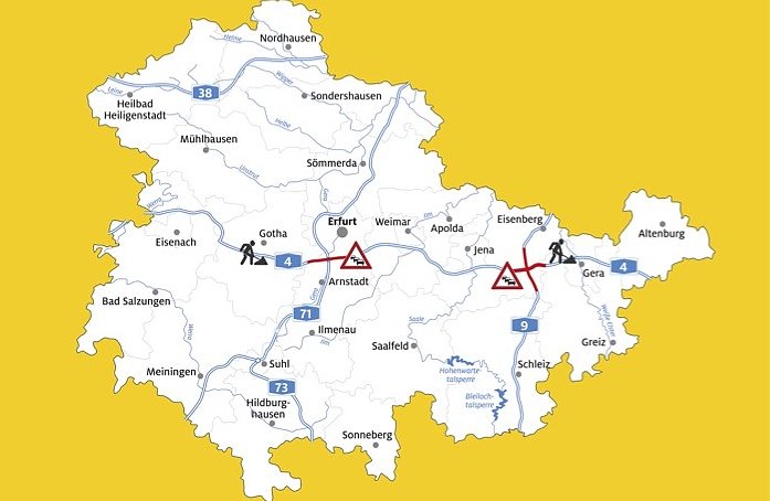 Bild: Stauprognose des ADAC zu Weihnachten f&uuml;r Th&uuml;ringen 