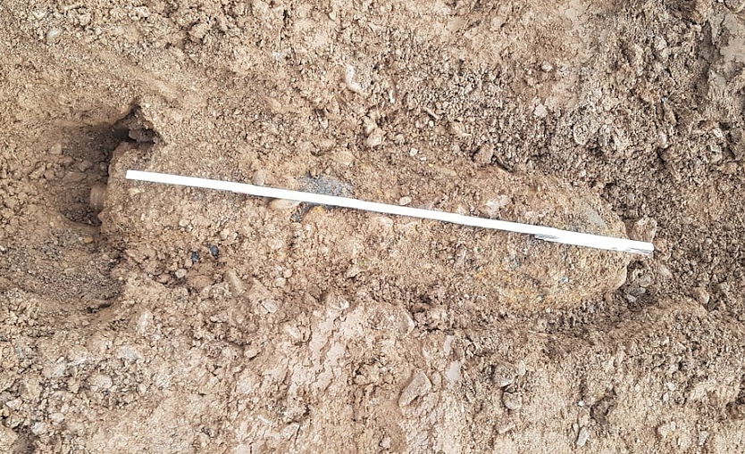 Gefundener Blindgänger in der Rathsfelder Straße (Foto: Stadt Nordhausen) Gefundener Blindgänger in der Rathsfelder Straße (Foto: Stadt Nordhausen)