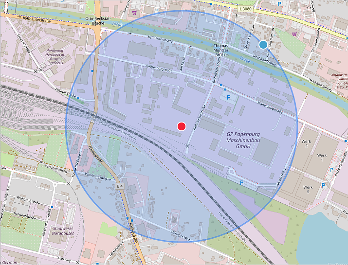 Radius von 500 Metern um den Fundort (Foto: calcmaps.com) Radius von 500 Metern um den Fundort (Foto: calcmaps.com)