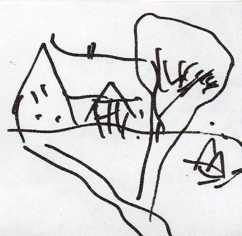 Eine Handzeichnung von Gerd Mackensen im Besucherbuch der Dichterst&auml;tte (Foto: Heidelore Kneffel)