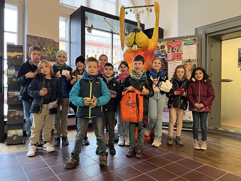 Die gl&uuml;cklichen Gewinner der Brunnen-Rallye (Foto: Stadt Nordhausen)
